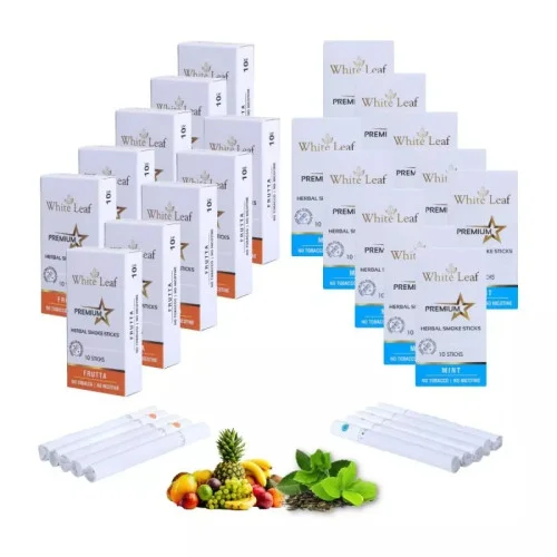 White Leaf Premium Herbal Cigarettes Frutta And Mint Flavour (20 Boxes Each 10 Sticks) (200pcs)
