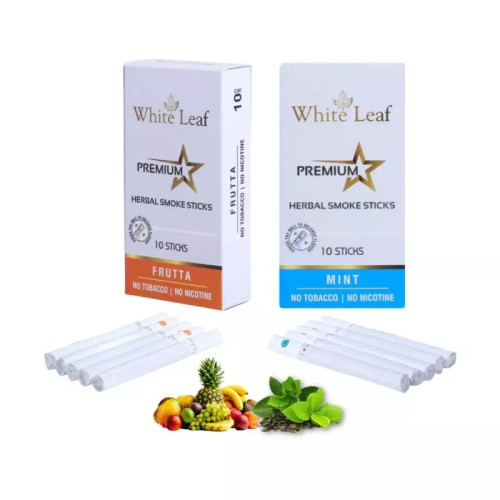 White Leaf Premium Herbal Cigarettes Frutta And Mint Flavour (2 Boxes Each 10 Sticks) (20pcs)