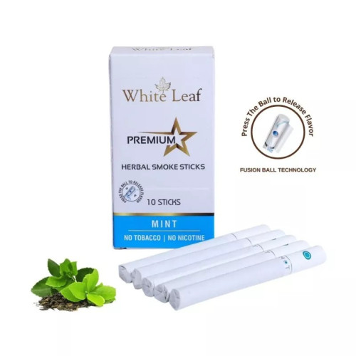 White Leaf Premium Herbal Cigarettes Mint Flavour (10pcs)