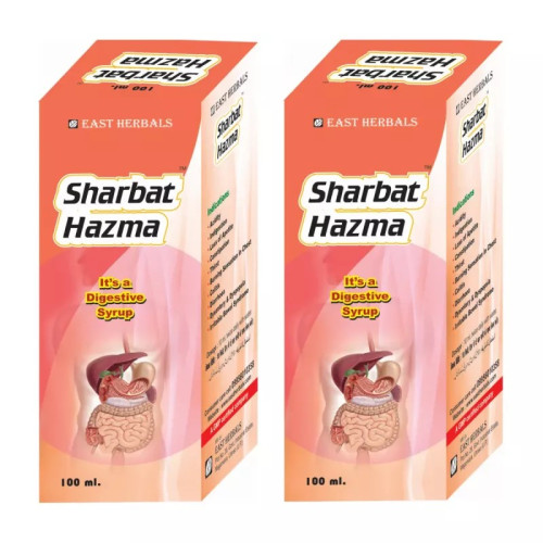 East Herbals Sharbat Hazma Digestive Syrup (100ml, Pack of 2)