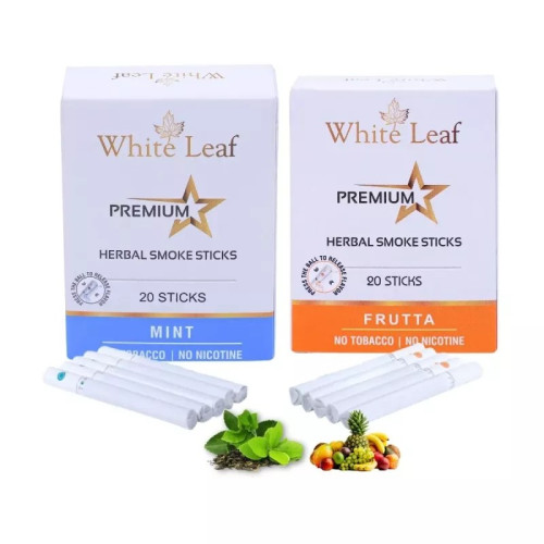 White Leaf Premium Herbal Cigarettes Frutta And Mint Flavour (2 Boxes Each 20 Sticks) (40pcs)