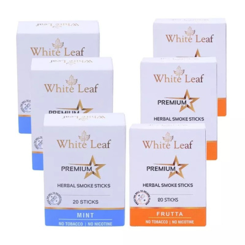 White Leaf Premium Herbal Cigarettes Frutta And Mint Flavour (6 Boxes Each 20 Sticks) (120pcs)