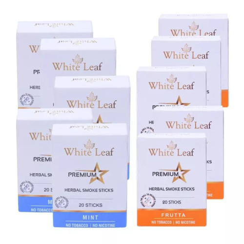 White Leaf Premium Herbal Cigarettes Frutta And Mint Flavour (10 Boxes Each 20 Sticks) (200pcs)