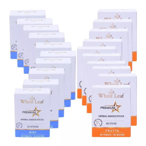 White Leaf Premium Herbal Cigarettes Frutta And Mint Flavour (20 Boxes Each 20 Sticks) (400pcs)