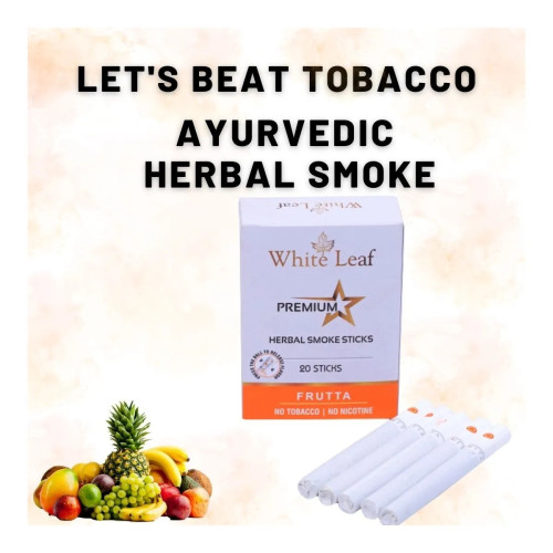 White Leaf Premium Herbal Cigarettes Frutta And Regular Flavour (2 Boxes Each 20 Sticks) (40pcs)