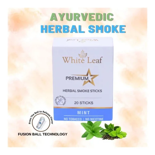 White Leaf Premium Herbal Cigarettes Clove And Mint Flavour + Anti Addiction Liquid Spray (10 Boxes Each 20 Sticks + 100ml) (1Pack)