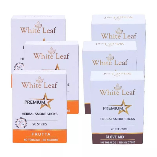 White Leaf Premium Herbal Cigarettes Frutta And Clove Flavour (6 Boxes Each 20 Sticks) (120pcs)