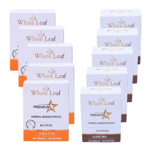 White Leaf Premium Herbal Cigarettes Frutta And Clove Flavour (10 Boxes Each 20 Sticks) (200pcs)