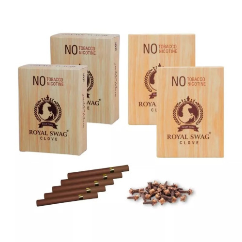 Royal Swag Nicotine Free Cigarette Clove Flavour (20pcs, Pack of 4)