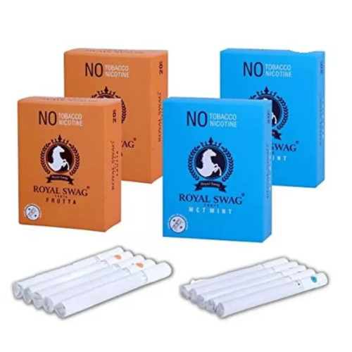 Royal Swag Nicotine Free Cigarette Frutta And Mint Flavour (4 Boxes Each 20pcs) (1Pack)