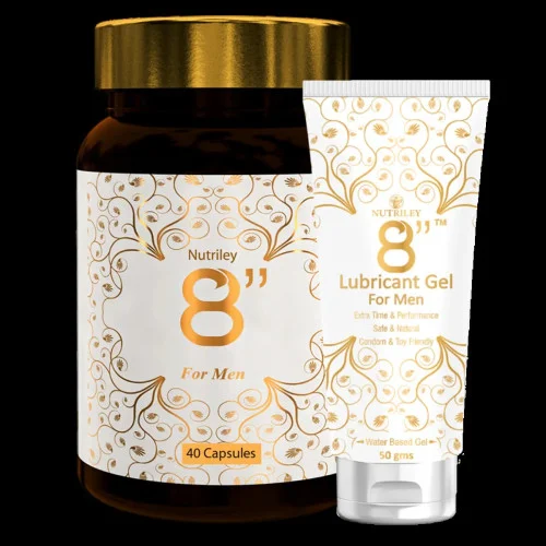 Nutriley 8 Inch  Capsules + Lubricant Gel For Men (40  Capsules + Gel 50gm) (1Pack)