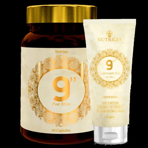 Nutriley 9 Inch  Capsules + Lubricant Gel For Men (40  Capsules + Gel 50Gms ) (1Pack)