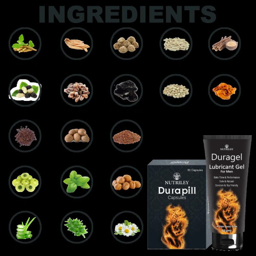 Nutriley Durapill  Capsules + Duragel Lubricant Gel For Man (50Cap + Gel 50g) (1Pack)