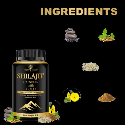 Nutriley Shilajeet  Capsules With Gold (60 Capsules)