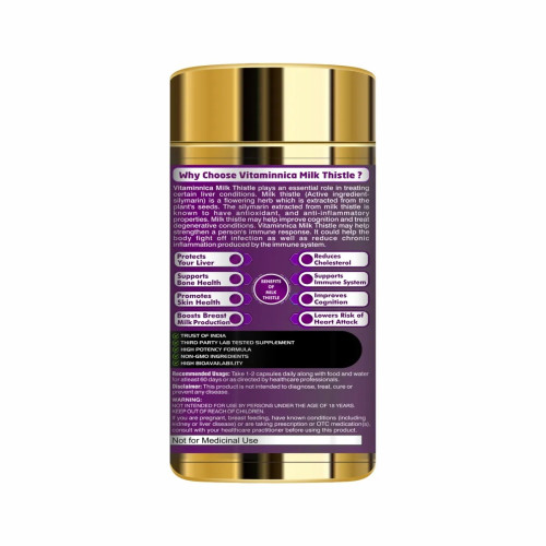 Vitaminnica Milk Thistle Natural Liver Support (60 Capsules)