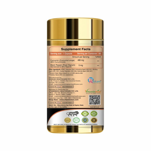 Vitaminnica Curcumin  Capsules (60 Capsules)