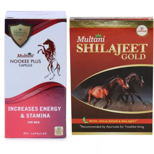 Multani Nookee Plus + Shilajeet Gold Combo (60 Capsules +10 Capsules) (1Pack)