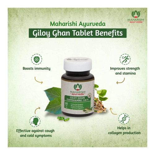 Maharishi Ayurveda Giloy Ghan Vati  Tablets (60 Tablets)