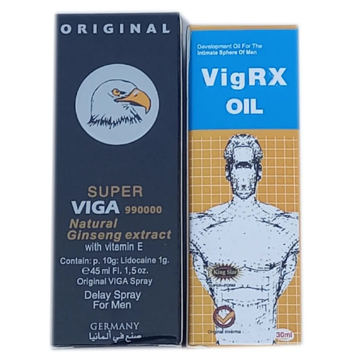 Girik Viga 990000 Spray + Vigrx Oil (Spray 45ml + Oil 30ml) (1Pack)