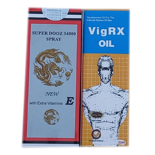 Girik Super Dooz 34000 Spray + Vigrx Oil (Spray 45ml + Oil 30ml) (1Pack)