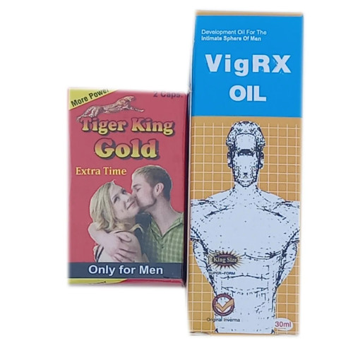 Girik Tiger King Gold  Capsules + Vigrx Oil (2Cap + 30ml Oil) (1Pack)