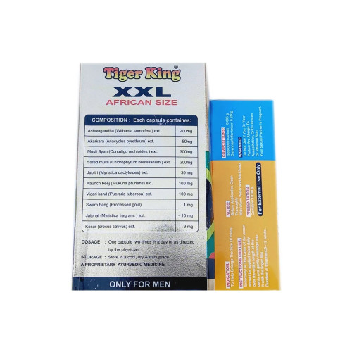 Girik Tiger Xxl  Capsules + Vigrx Oil (60Cap + 30ml Oil) (1Pack)