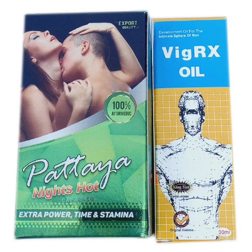 Girik Pattaya Night Hot  Capsules + Vigrx Oil (30Cap + 30ml Oil) (1Pack)