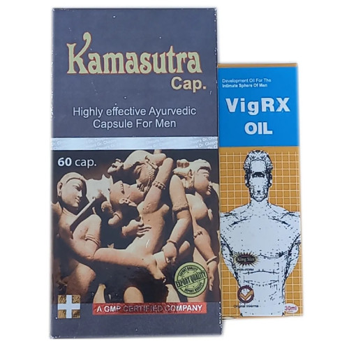 Girik Kamasutra  Capsules + Vigrx Oil (60Cap + 30ml Oil) (1Pack)