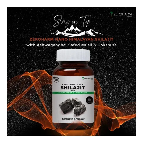 Zeroharm Shilajit, Ashwagandha, Safed Musli (60 Tablets)