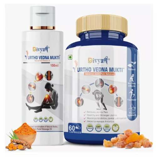 Divya Shree Urtho Vedna Mukti  Capsulesule & Urtho Vedna Mukti Oil Combo (60  Capsulesule +100 Oil) (1Pack)