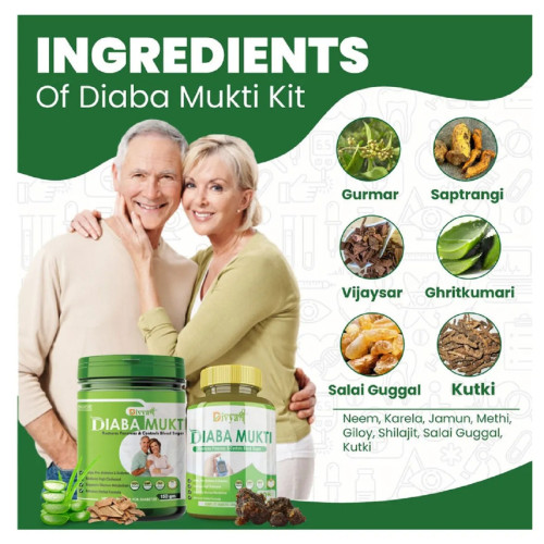 Divya Shree Diaba Mukti  Capsulesule & Powder Reduce Glucose Levels Diabetes Care Combo (60  Capsulesule +150g) (1Pack)