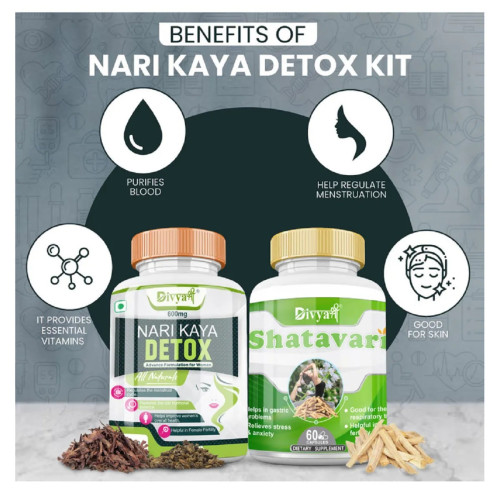 Divya Shree Nari Kaya Detox  Capsulesule and Shatavari Combo ( Each 60 Capsulesule ) (1Pack)