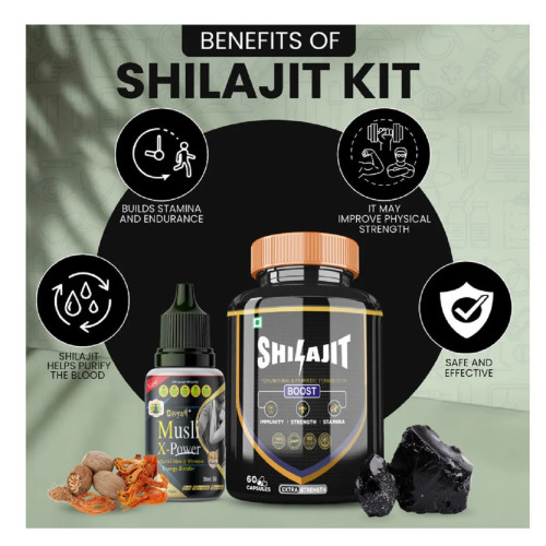 Divya Shree Musli X-Power Oil + Shilajit  Capsules (Oil 30ml + 60Cap) (1Pack)