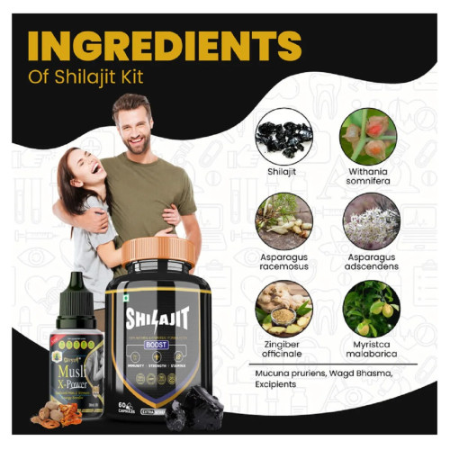 Divya Shree Musli X-Power Oil + Shilajit  Capsules (Oil 30ml + 60Cap) (1Pack)
