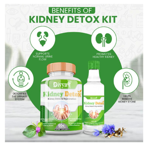 Divya Shree Kidney Detox  Capsulesule & Syrup Combo (60 Capsulesule + 450ml) (1Pack)