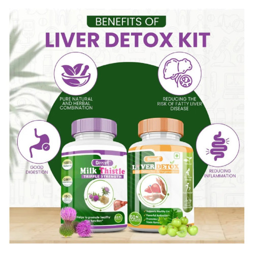 Divya Shree Milk Thistle & Liver Detox Combo (Each 60  Capsulesule ) (1Pack)