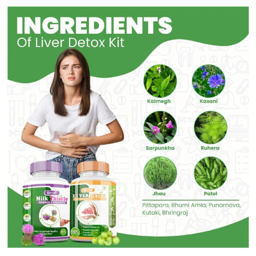 Divya Shree Milk Thistle & Liver Detox Combo (Each 60  Capsulesule ) (1Pack)