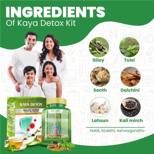 Divya Shree Kaya Detox  Capsulesule + Kwath Kadha Powder (60  Capsulesule + 100gm) (1Pack)