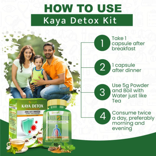 Divya Shree Kaya Detox  Capsulesule + Kwath Kadha Powder (60  Capsulesule + 100gm) (1Pack)