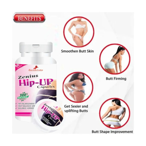 Zenius India Hip Up Cream + Hip Up  Capsules (50g Cream + 60  Capsulesule) (1Pack)