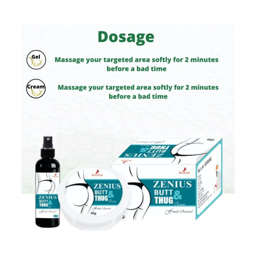 Zenius India Butt & Thug Gel + Butt & Thug Cream (50g Cream + 50ml Gel) (1Pack)