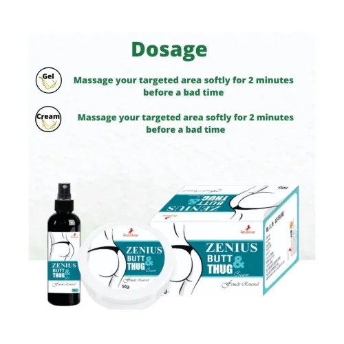 Zenius India Butt & Thug Gel + Butt & Thug Cream (50g Cream + 50ml Gel) (1Pack)