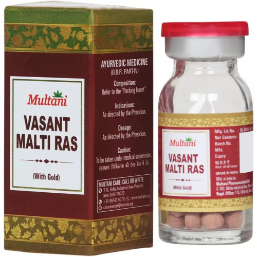 Multani Vasant Malati Ras With Gold (10 Tablets)