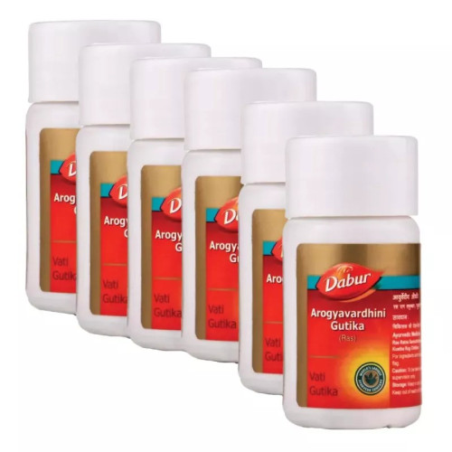 Dabur Arogyavardhini Gutika (Ras) (40 Tablets, Pack of 6)