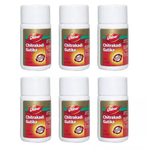 Dabur Chitrakadi Gutika (80 Tablets, Pack of 6)