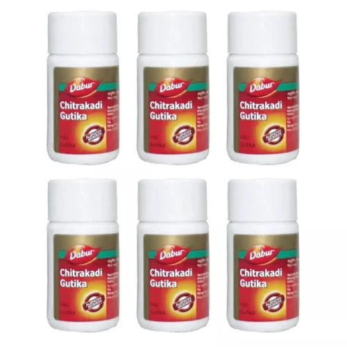 Dabur Chitrakadi Gutika (80 Tablets, Pack of 6)