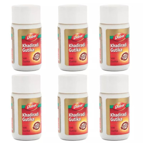 Dabur Khadiradi Gutika (40 Tablets, Pack of 6)