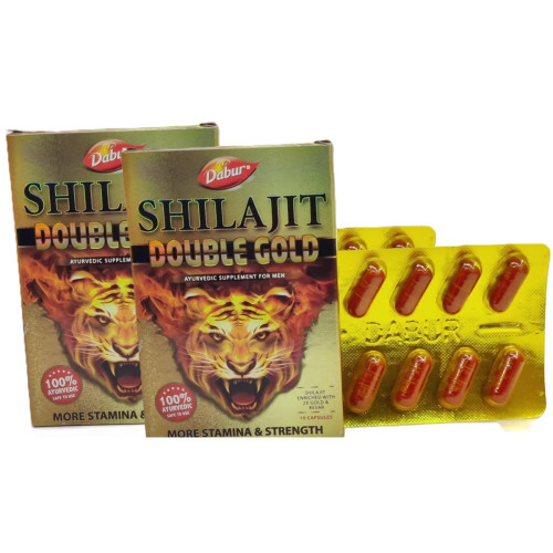 Dabur Shilajit Double Gold (10 Capsules, Pack of 2)