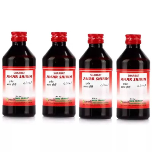 New Shama Sharbat Anar Shirin (200ml, Pack of 4)