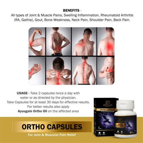 Ayuugain Ortho  Capsules for All Type of Joint and Muscle Pain (60cap)